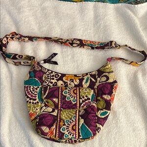 Vera Bradley Purple and Green Shoulder Bag with Floral Design